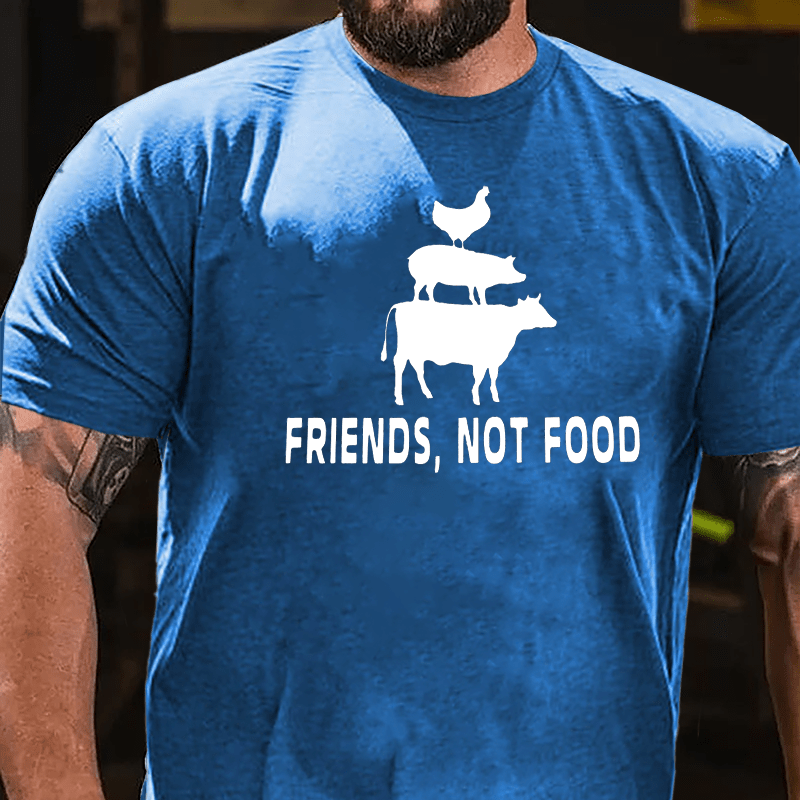 Friends Not Food Cotton T-shirt-Maturelion