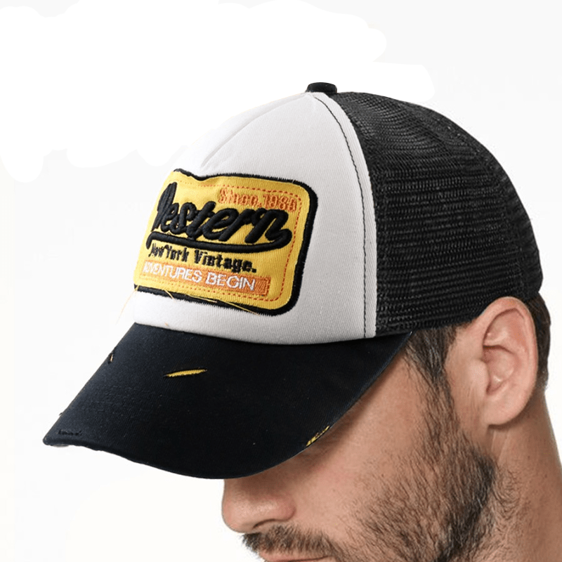 Maturelion Men's Distressed Cap Western New York 1985 Cool Trucker Hat for Everyday Wear