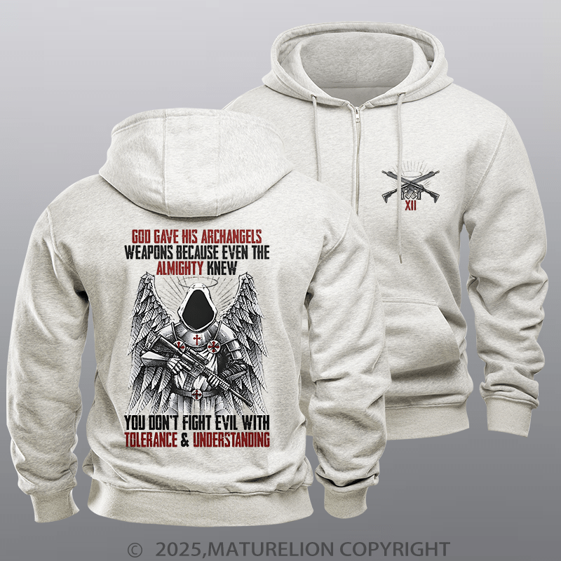 Maturelion Men's Hoodie Archangels Fleece Zipper Hoodie