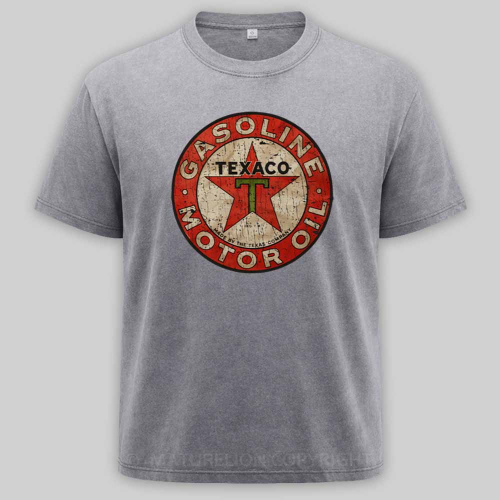 Maturelion Texaco - Vintage Gasoline Motor Oil Washed T-shirt