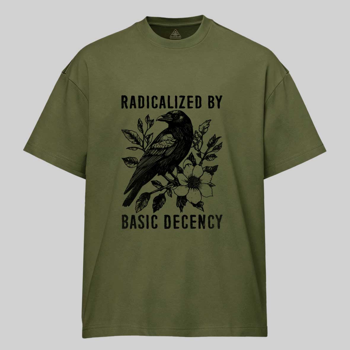 Maturelion Raven Radicalized by Basic Decency Cotton T-shirt