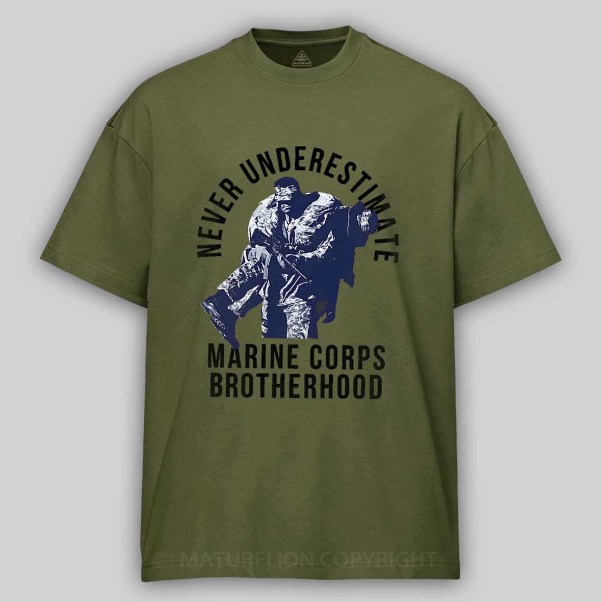 Maturelion Men's T-Shirt Never Underestimate Brotherhood Cotton T-Shirt