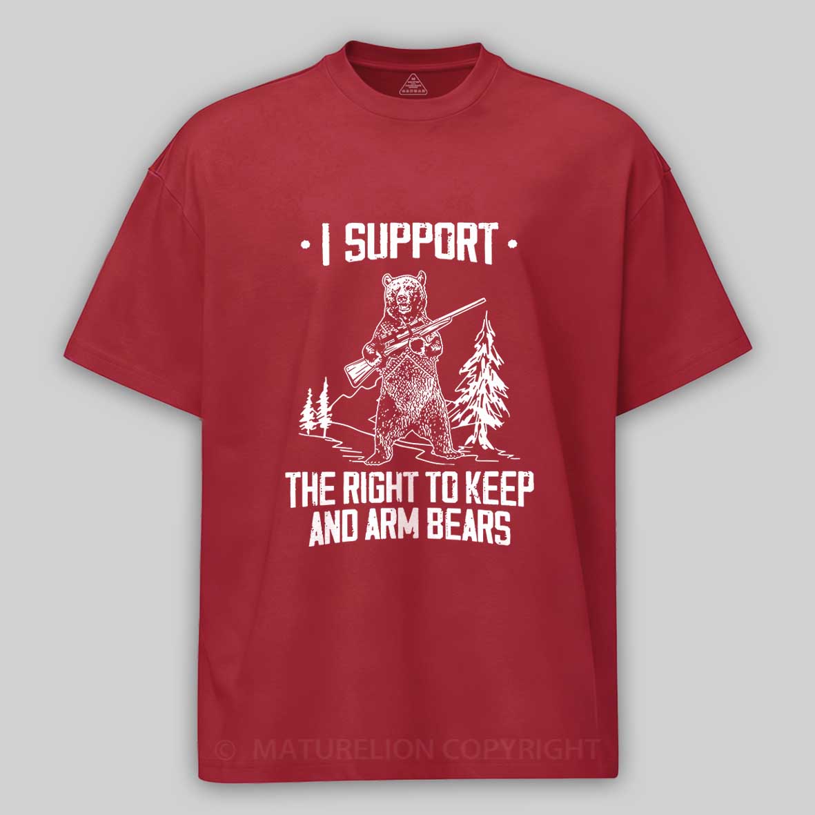 Maturelion Men's T-Shirt Second Amendment Right to Keep and Arm bears Cotton T-Shirt