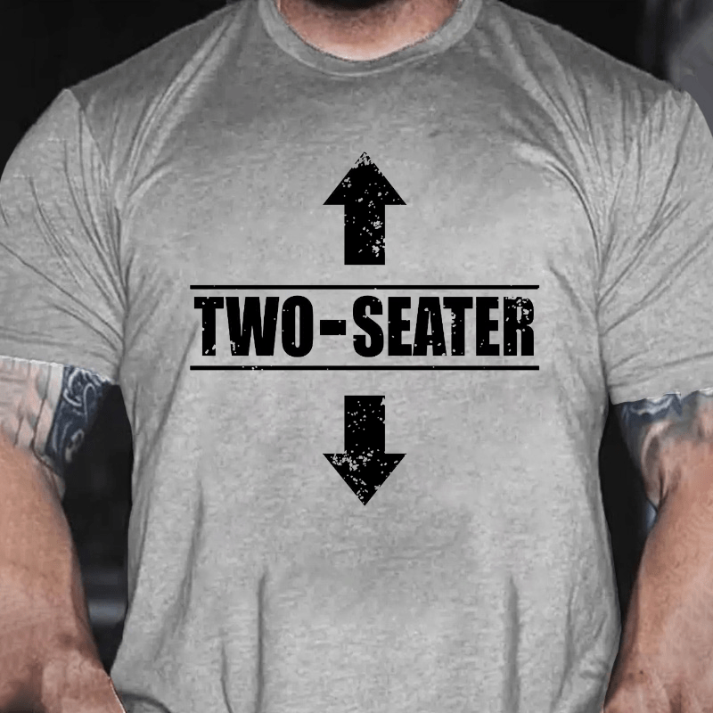 Two Seater Funny Cotton T-shirt (Free Customization)-Maturelion