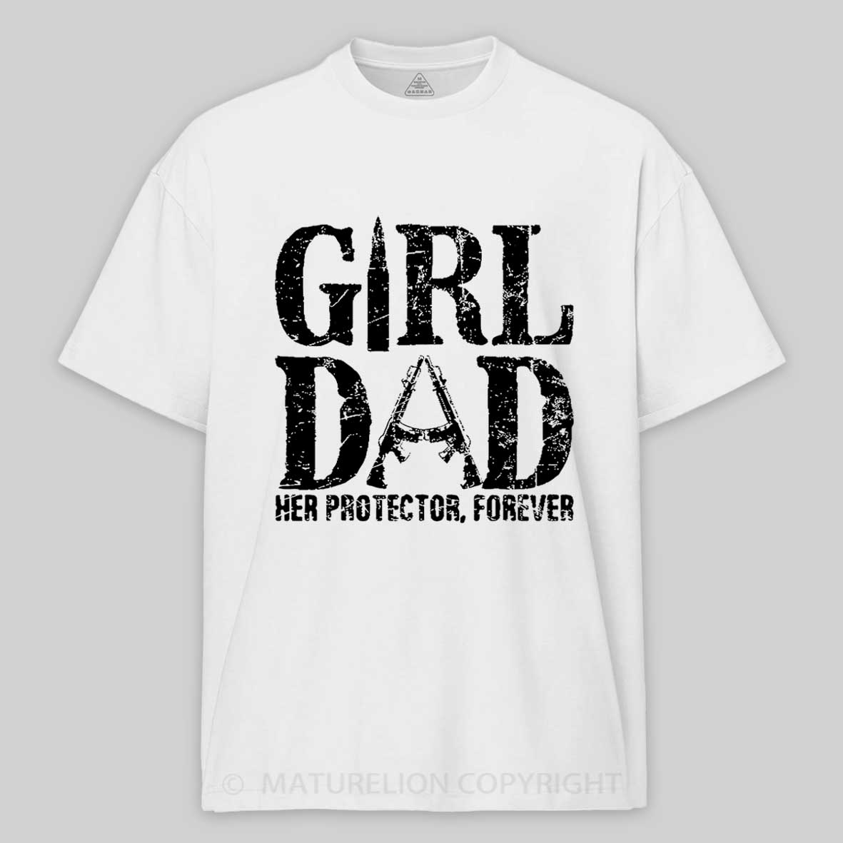 Girl Dad Her Protector, Forever Cotton T-shirt