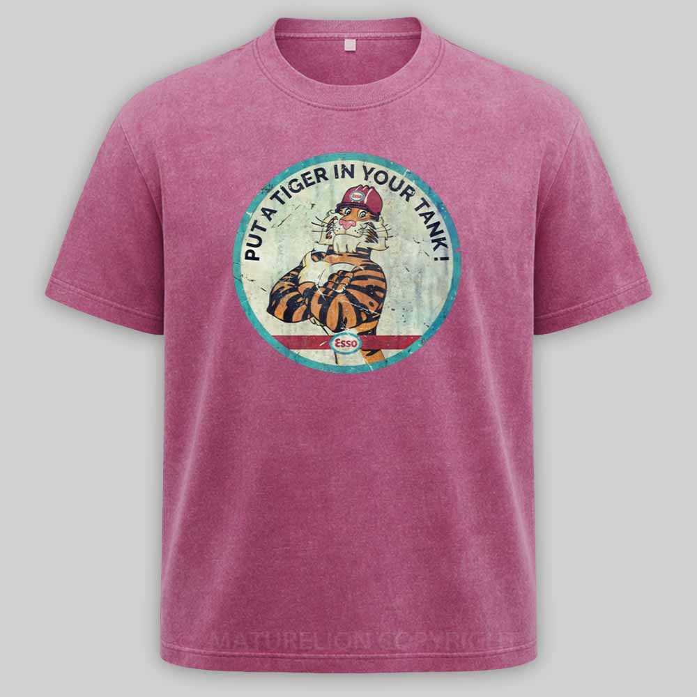 Maturelion Put a Tiger in Your Tank Washed T-shirt