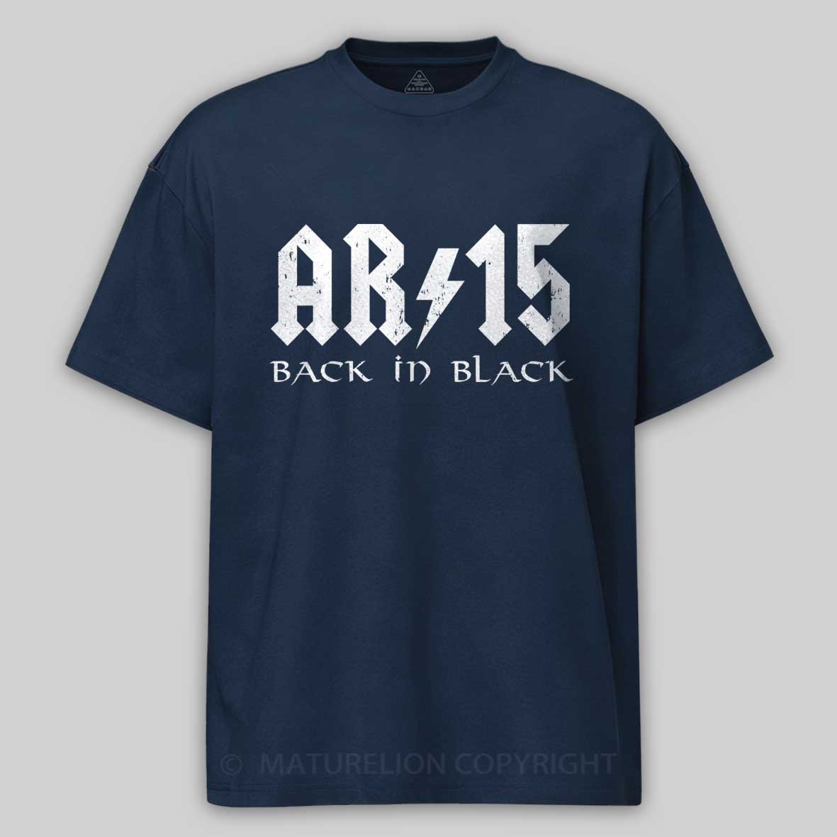 Maturelion Men's T-Shirt AR15 Back In Black Cotton T-Shirt