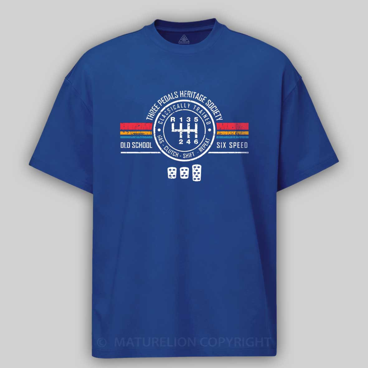 Maturelion Three Pedals Heritage Society Cotton T-shirt
