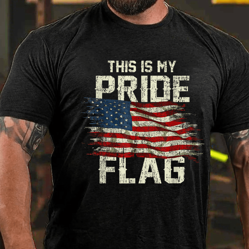 This Is My Proud Flag 4th of July Cotton T-shirt (Free Customization)-Maturelion