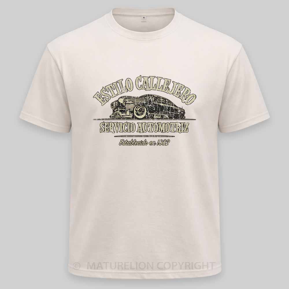 Maturelion Estilo Callejero Servicio Automotriz 1982 Washed T-shirt