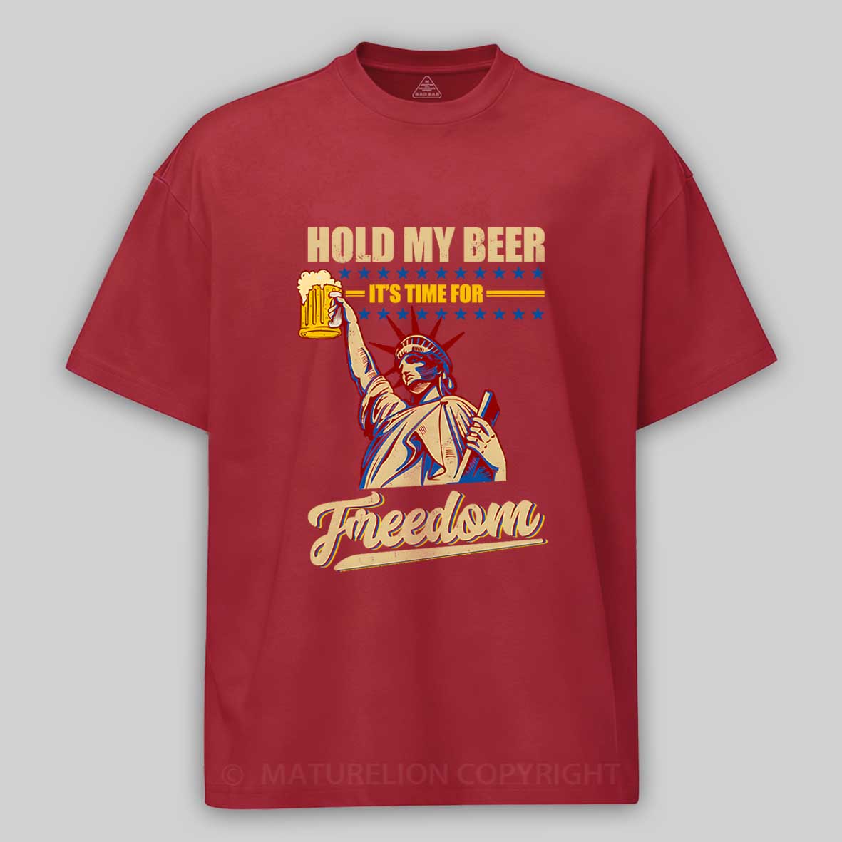 Maturelion Men's T-Shirt Hold My Beer 4th Of July T-shirt