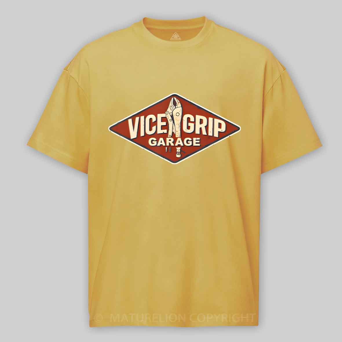 Maturelion Vice Grip Garage Mechanic Dad Joke Handy Grandpa Cotton T-shirt