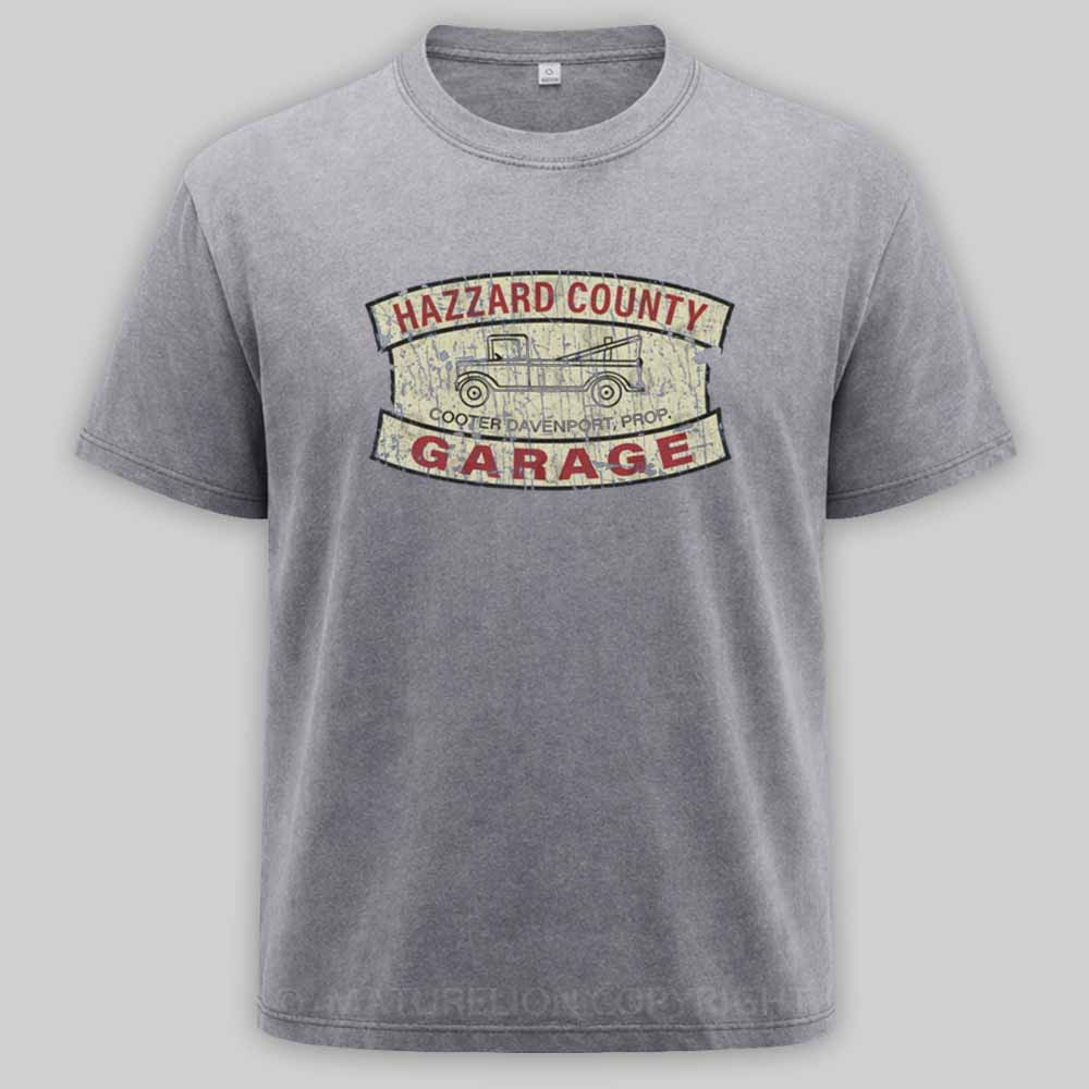 Maturelion Hazzard County Garage 1979 Washed T-shirt