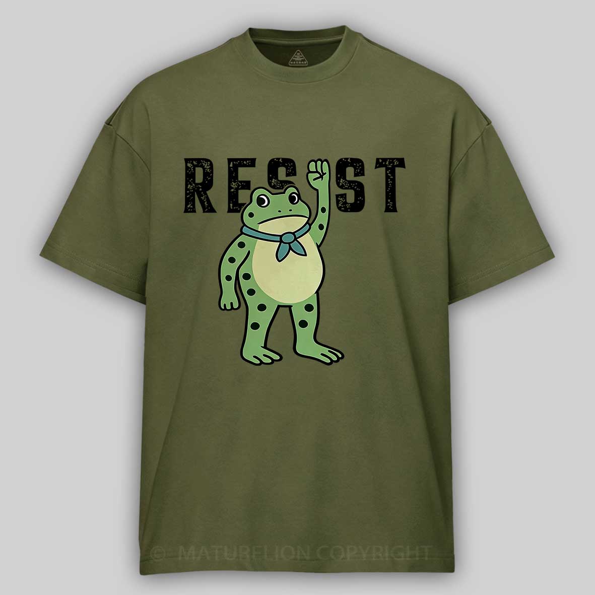 Maturelion Men's T-Shirt Resist Frog Cotton T-shirt