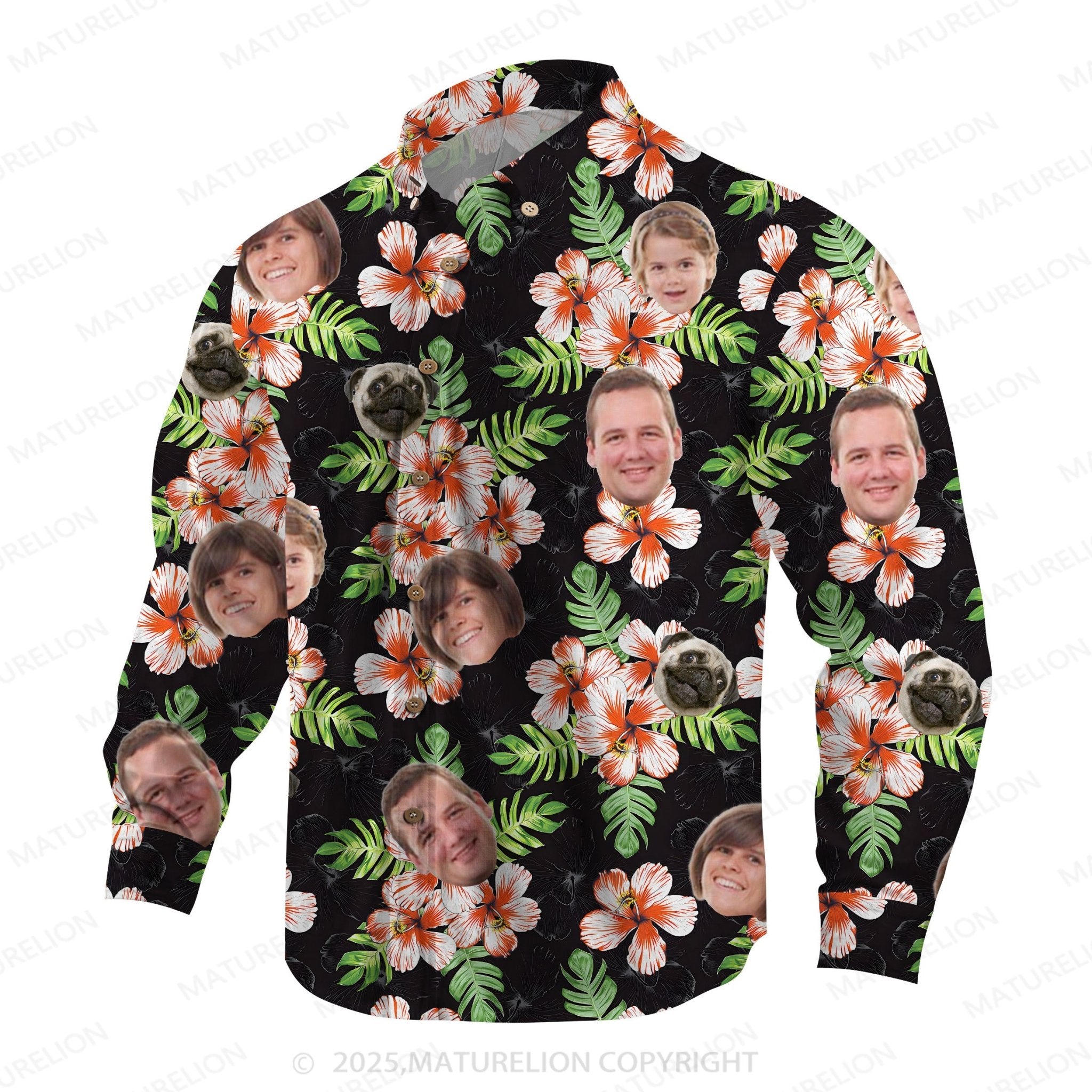 Maturelion Aloha Shirts Custom Hawaiian Shirt with Your Own Face Hawaiian Shirt