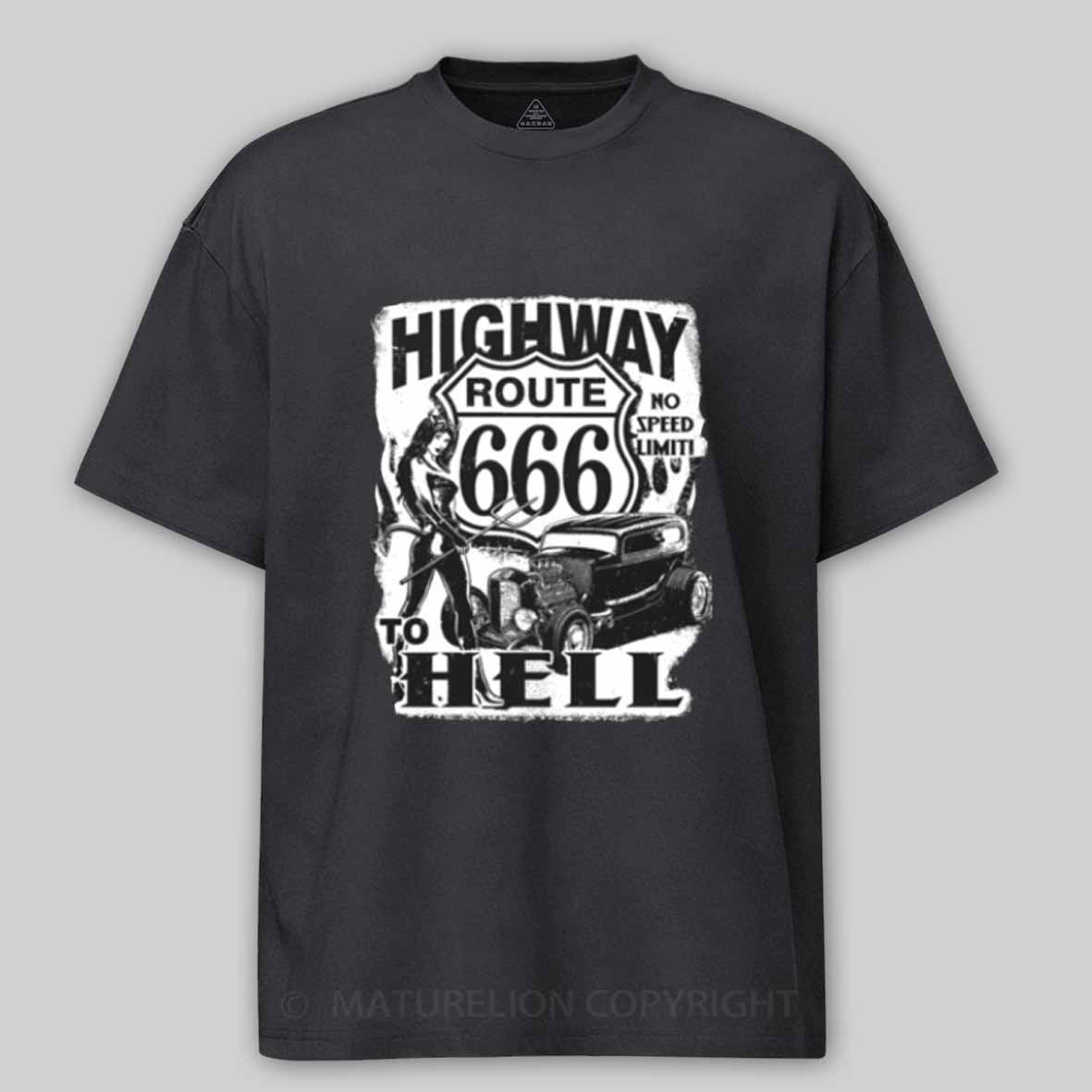 Maturelion Route 666 - Highway to hellCotton T-shirt