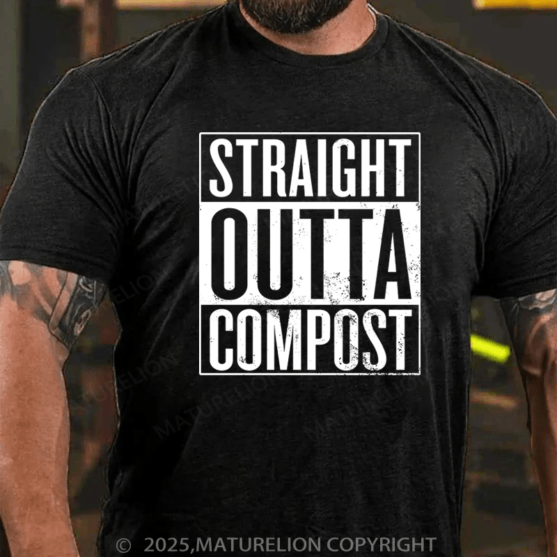 Maturelion Men's T-Shirt Straight Outta Compost Cotton T-Shirt