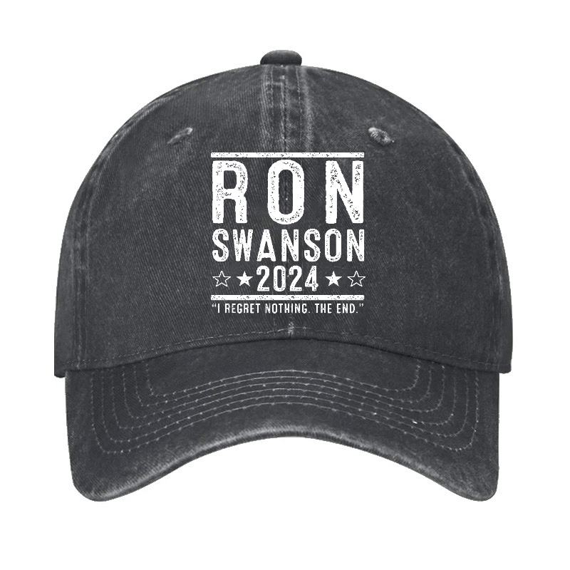 Ron Swanson 2025 I Regret Nothing The End Funny Sarcastic Cap-Maturelion
