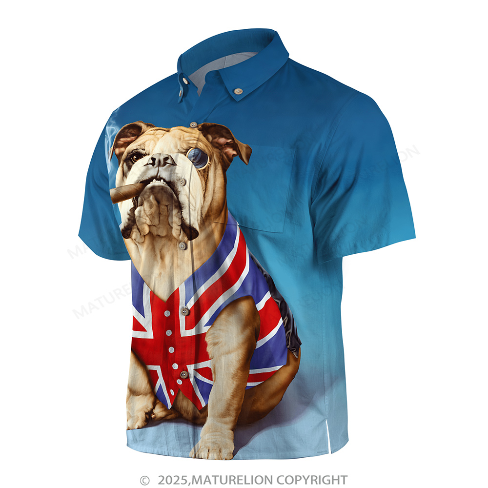 Maturelion Men's Aloha Shirts Fashion Anthropomorphic Animal Hawaiian Shirt