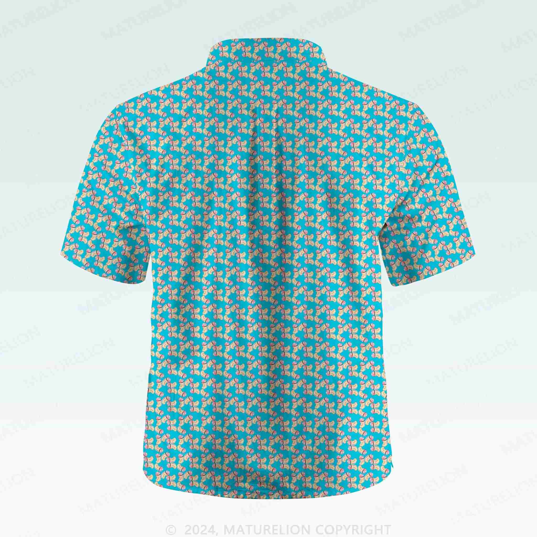 Maturelion Men's Button Pocket ShirtInnuendo Beach Hawaiian Shirt