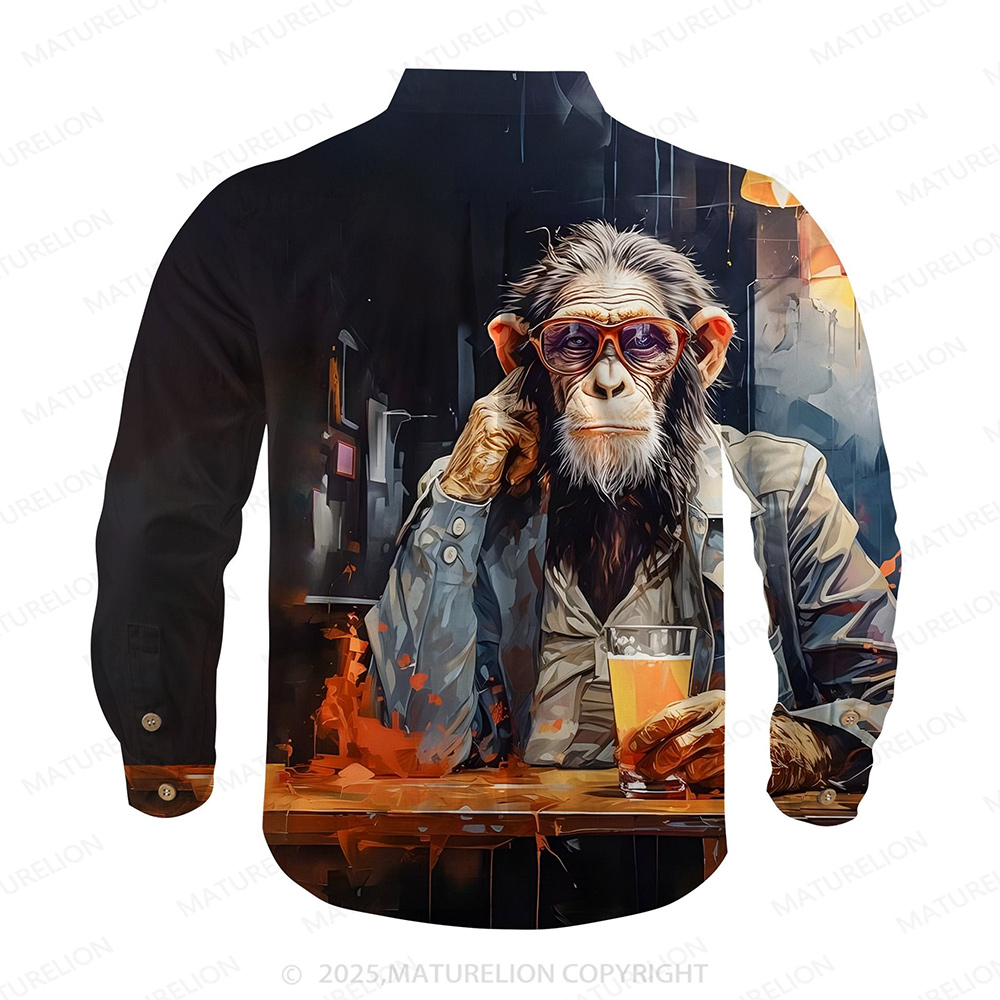 Maturelion Aloha Shirts Animal Illustration Graphic Hawaiian Shirt