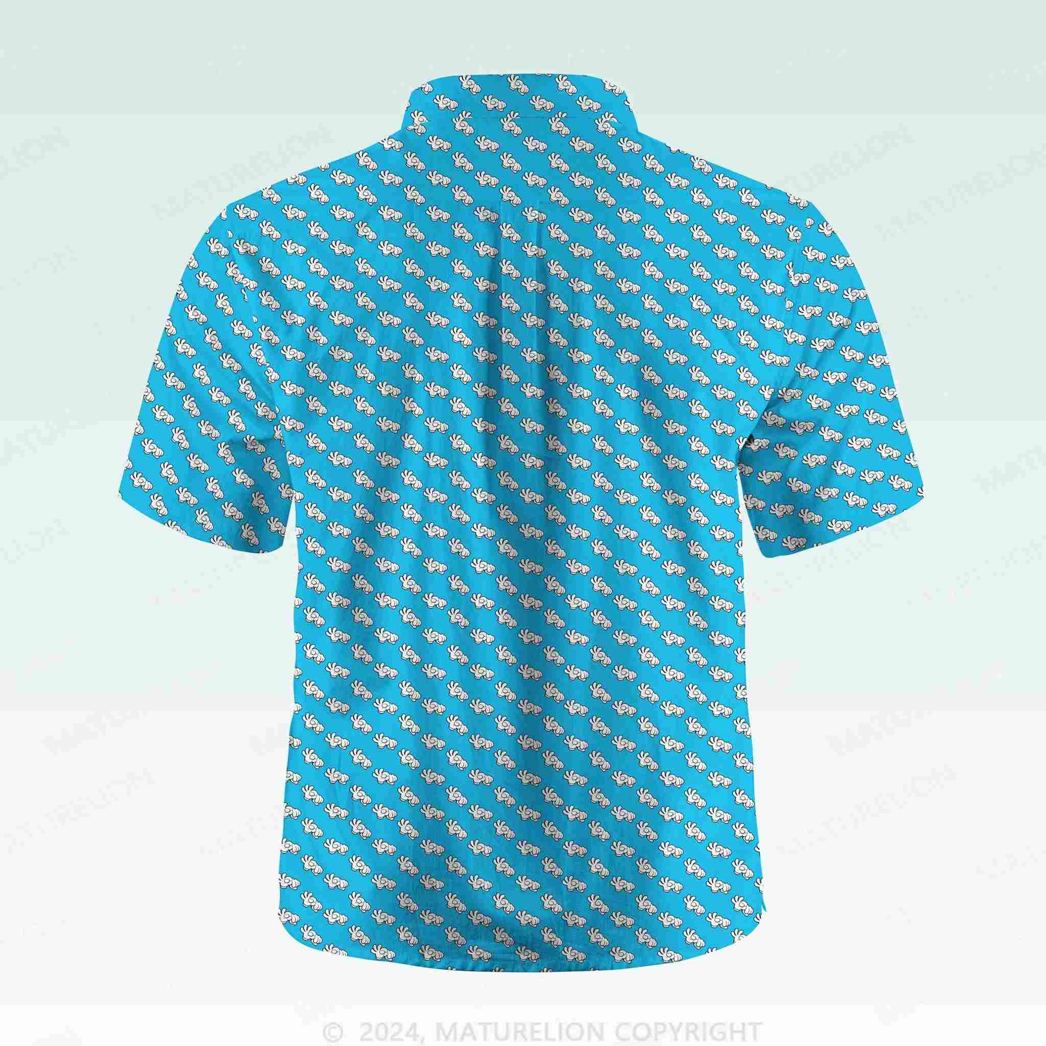 Maturelion Men's Button Pocket ShirtVintage Beach Hawaiian Shirt