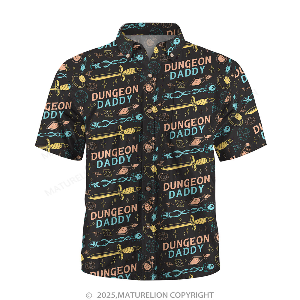 Maturelion Aloha Shirts Dungeon Daddy Button Up Shirt