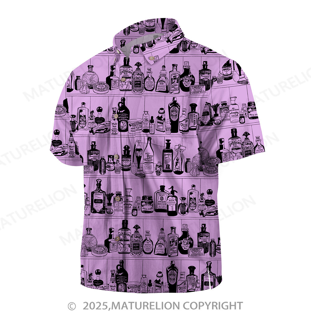 Maturelion Men's Hawaiian Shirt Pacific Flow Button Up Shirt