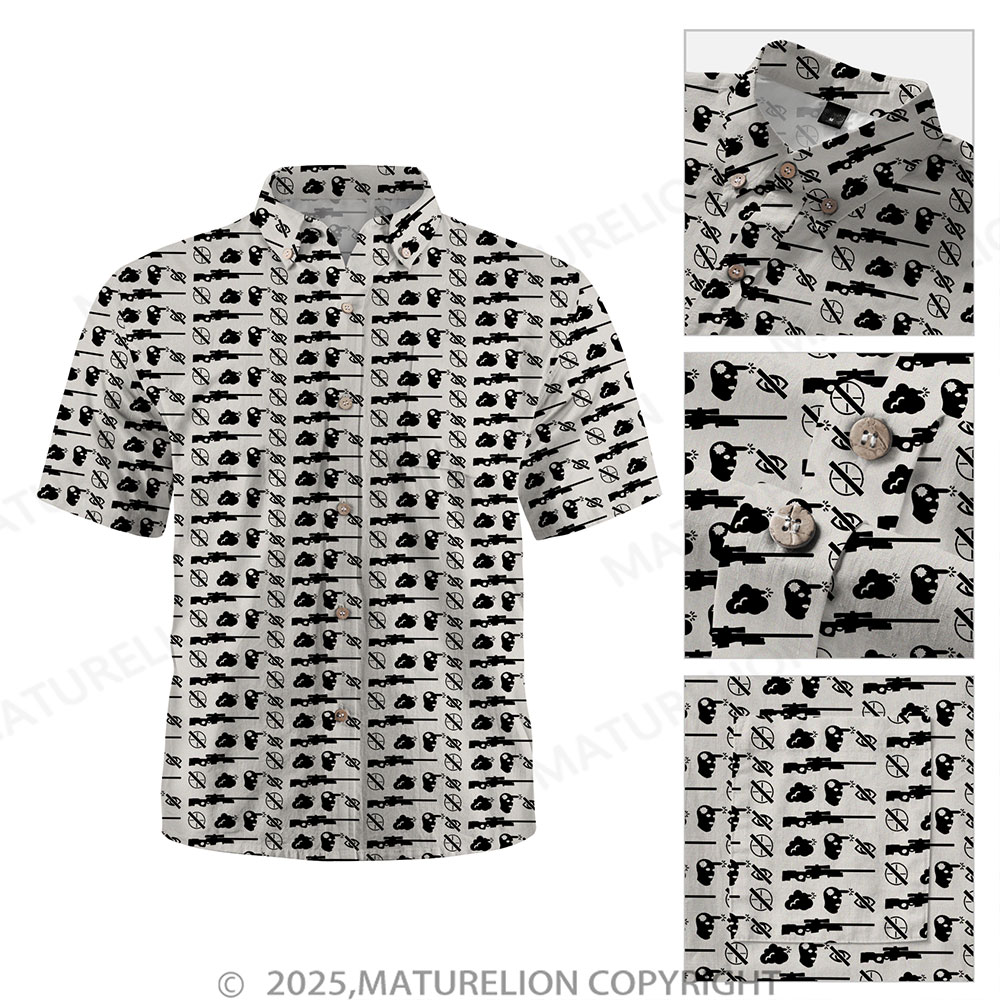 Maturelion Men's Hawaiian Shirt Jungle Vibes Button Up Shirt