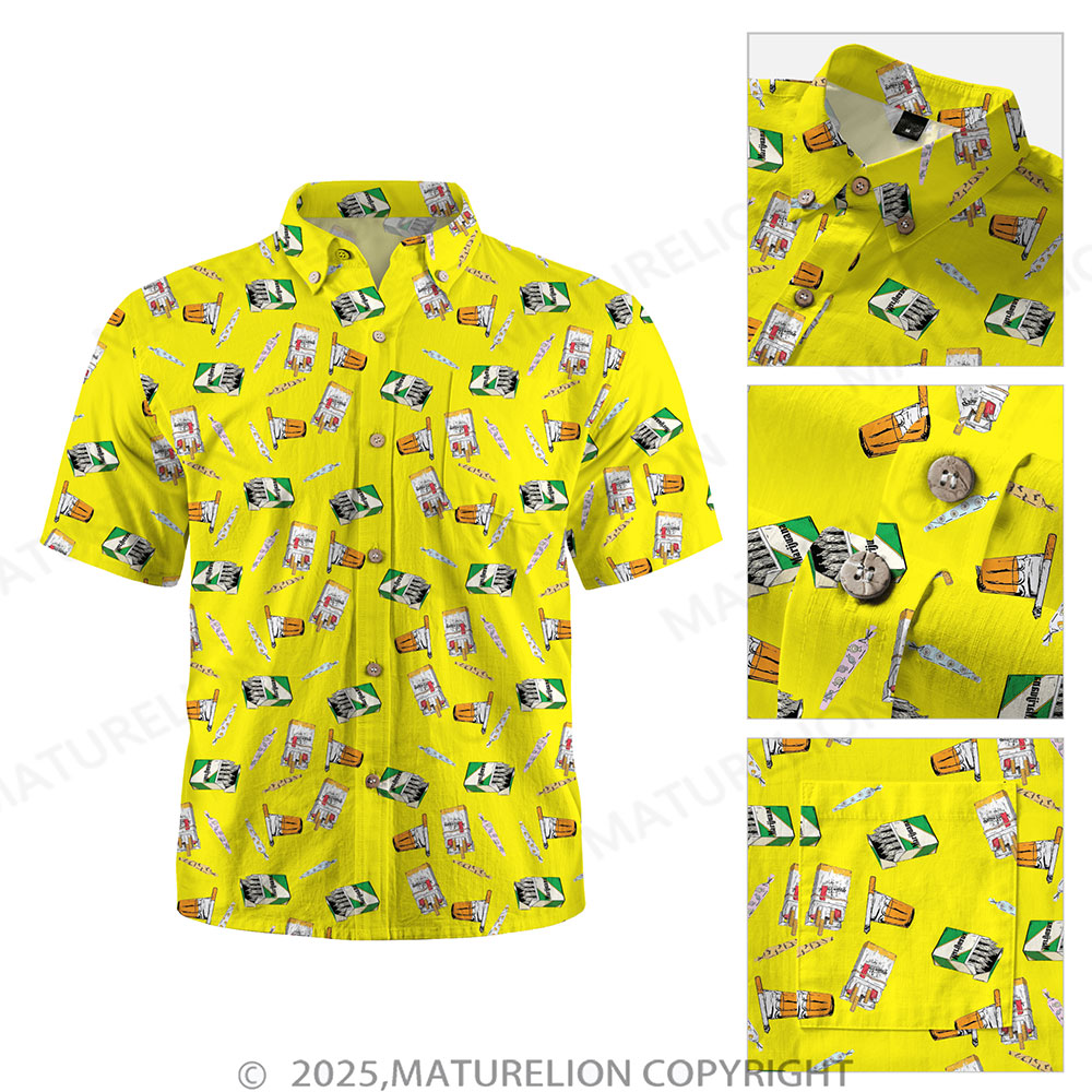 Maturelion Men's Button Pocket ShirtTropical Bliss and Endless Thrills Hawaiian Shirt