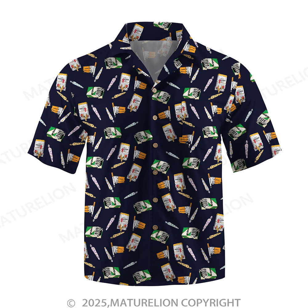 Maturelion Men's Button Pocket ShirtIsland Breeze with Sensual Ease Hawaiian Shirt