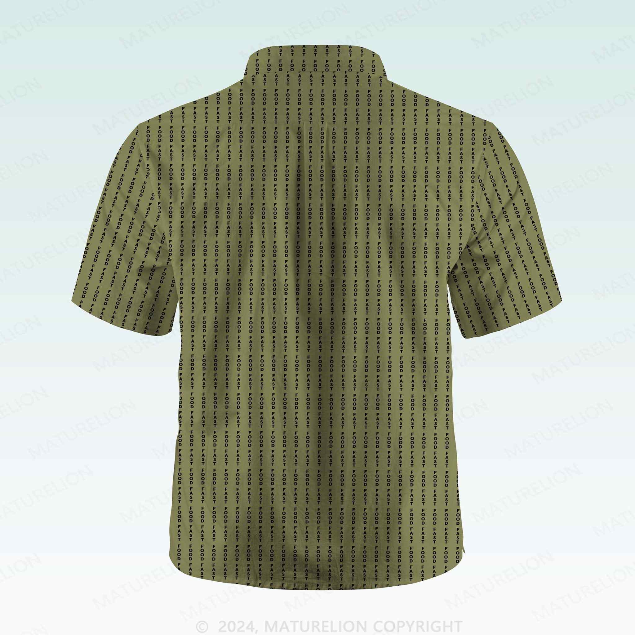 Maturelion Men's Button Pocket ShirtFast Food Hawaiian Shirt