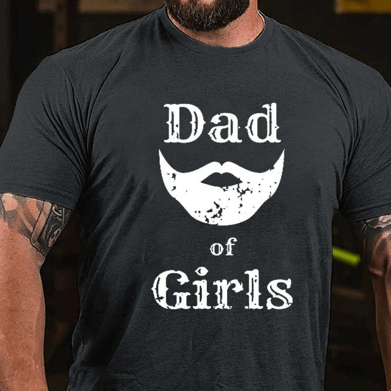 Dad Of Girls Cotton T-shirt-Maturelion