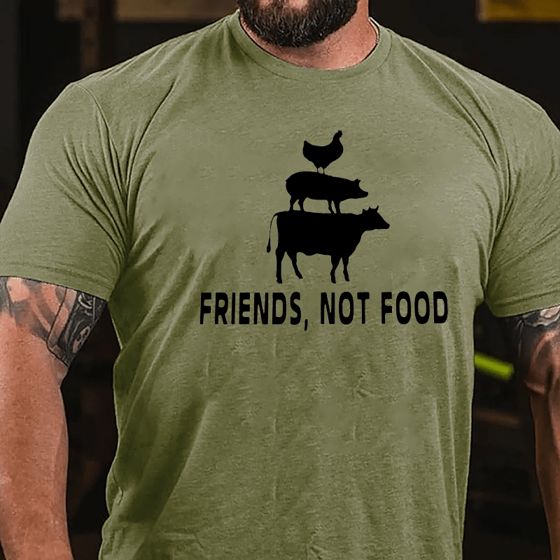 Friends Not Food Cotton T-shirt-Maturelion