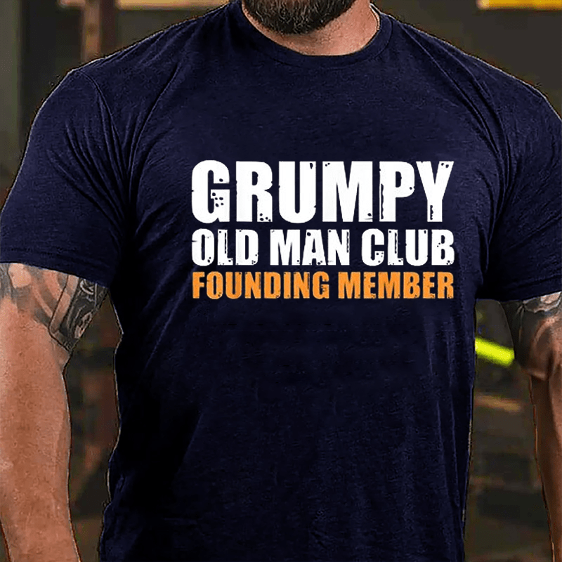 Grumpy Old Man Club Founding Member Men's Cotton T-shirt-Maturelion