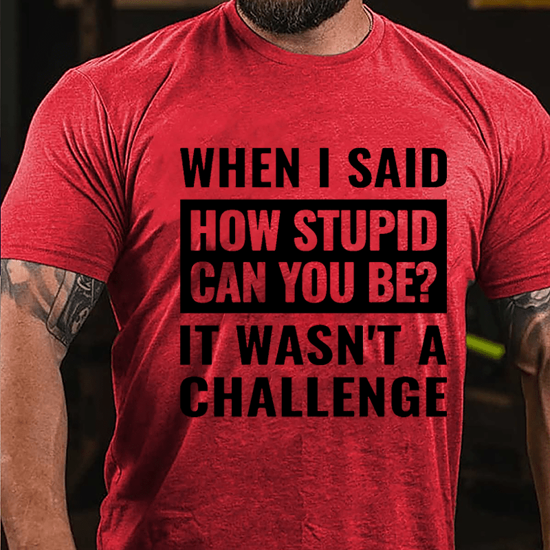 When I Said How Stupid Can You Be? It Wasn't A Challenge Cotton T-shirt-Maturelion
