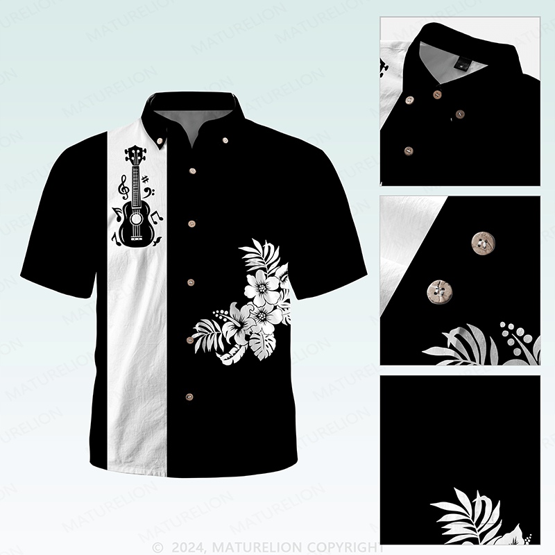 Maturelion Men's Button Pocket ShirtMen's Shirt Summer Shirt Casual Shirt