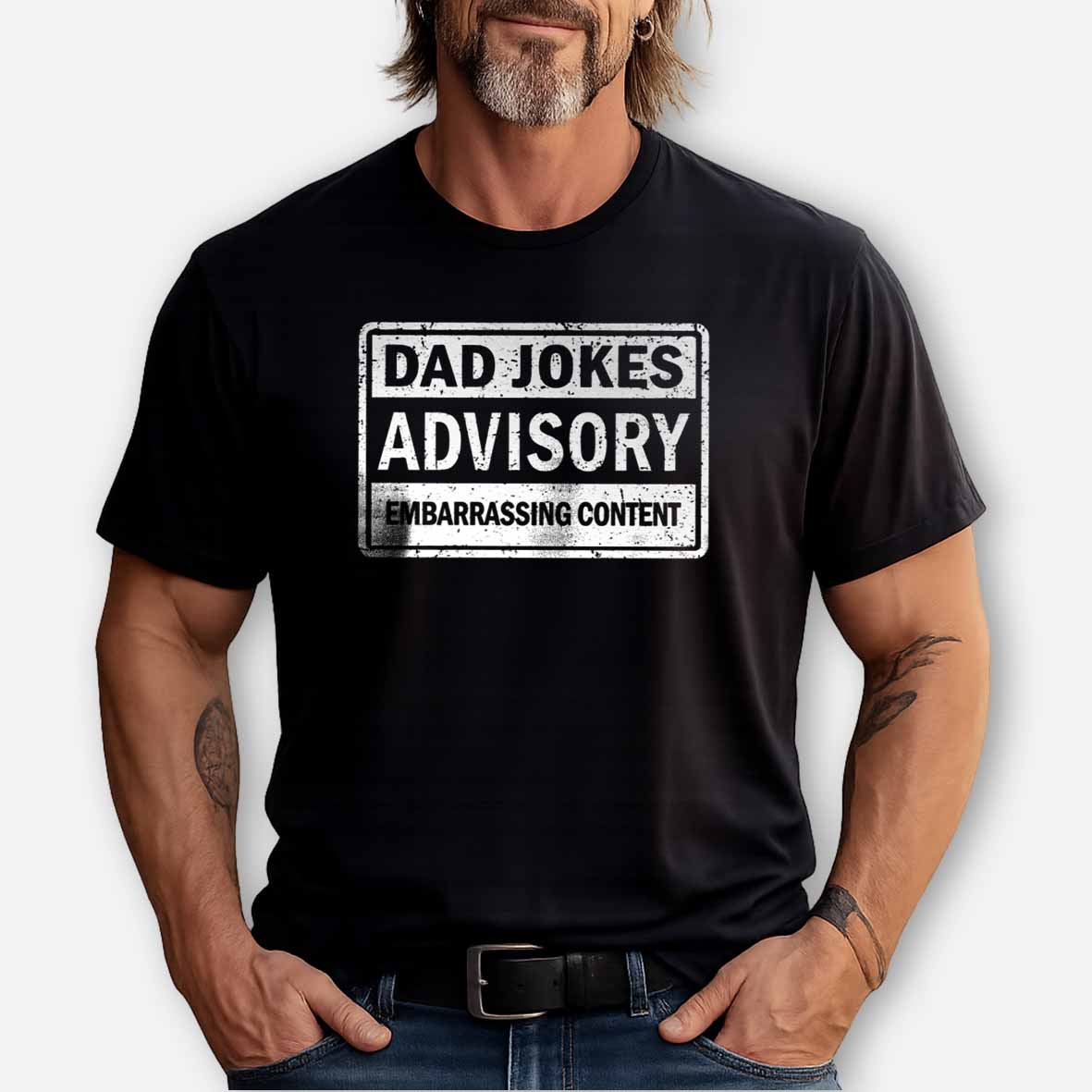 Maturelion Dad Jokes Advisory Cotton T-shirt
