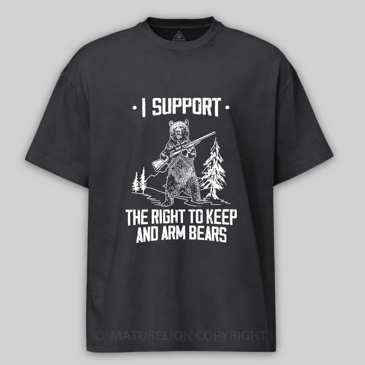 Maturelion Men's T-Shirt Second Amendment Right to Keep and Arm bears Cotton T-Shirt