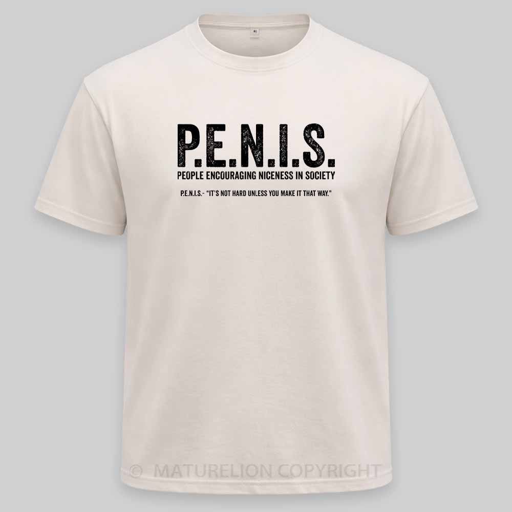 MaturelionOld P.E.N.I.S. - People Encouraging Niceness In Society Washed T-shirt