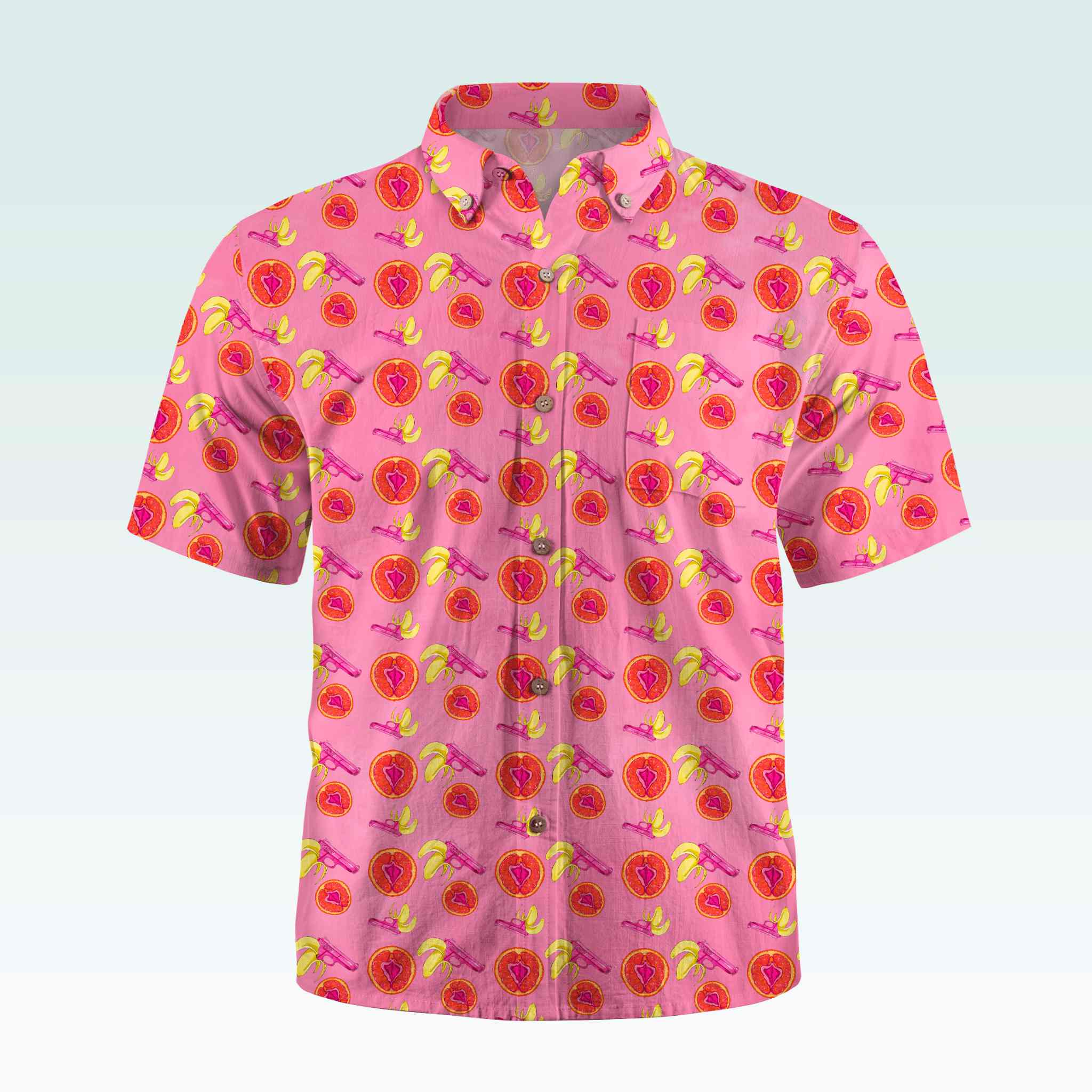 Maturelion Men's Button Pocket Shirt Just Eat It Hawaiian Shirt