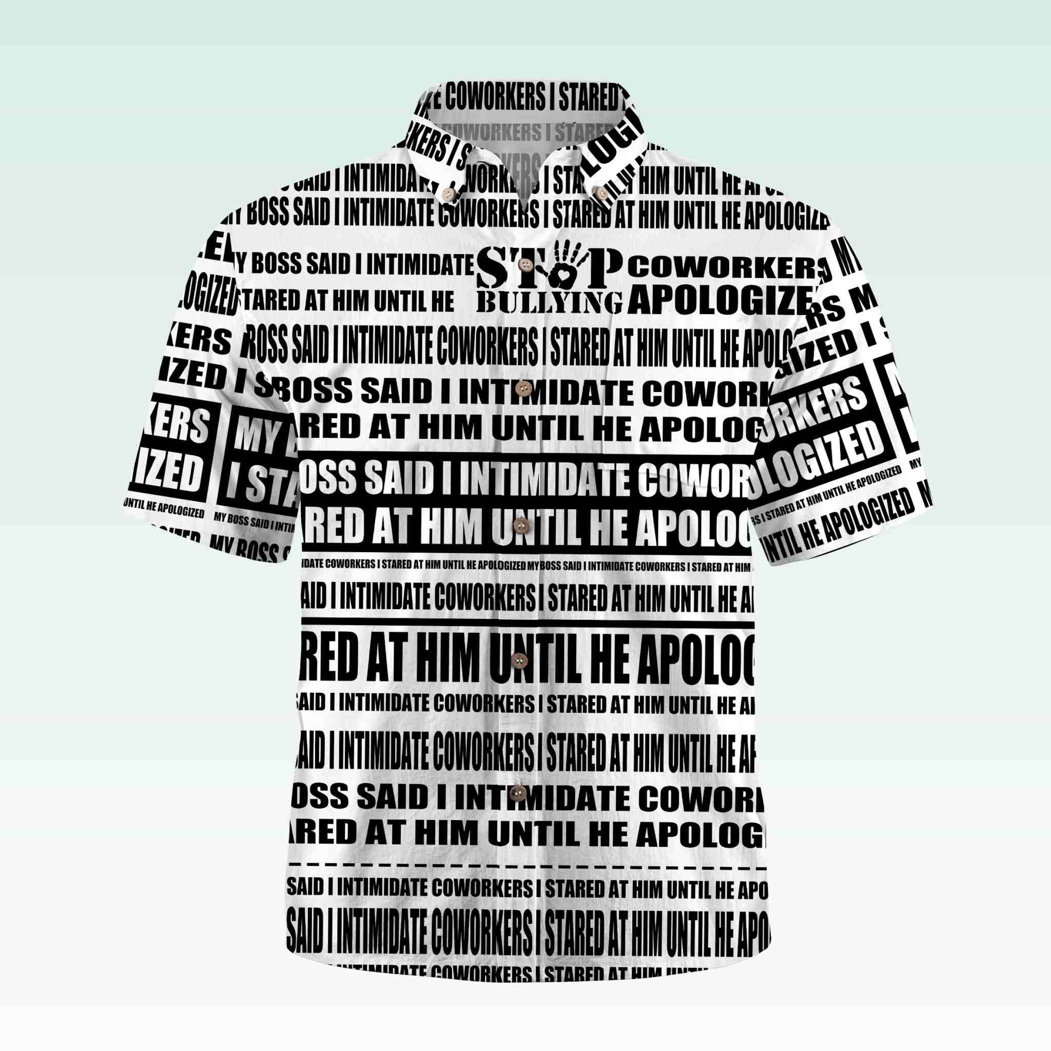 Maturelion Men's Button Pocket ShirtMy Boss Said I Intimidate Coworkers I Stared At Him Until He Apologized Hawaiian Shirt