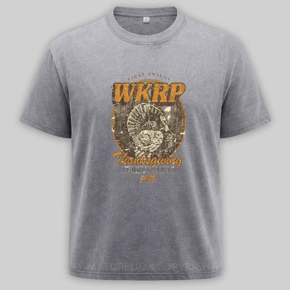 MaturelionWKRP Turkey Drop 1978 Washed T-shirt
