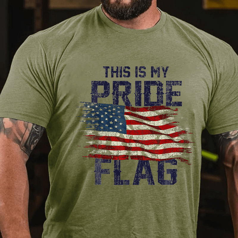 This Is My Proud Flag 4th of July Cotton T-shirt (Free Customization)-Maturelion