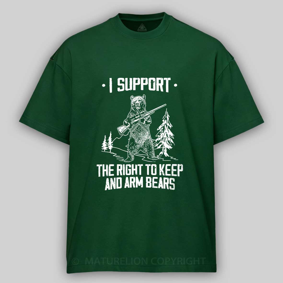 Maturelion Men's T-Shirt Second Amendment Right to Keep and Arm bears Cotton T-Shirt