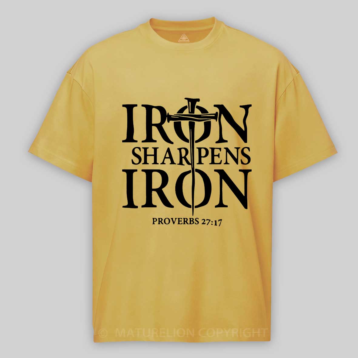 Maturelion Men's T-shirt Iron Sharpens Iron Cotton T-shirt