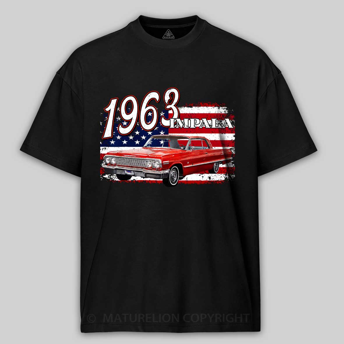 Maturelion 1963 63 Impala Lowrider Ss 4th Of July American Cotton T-shirt