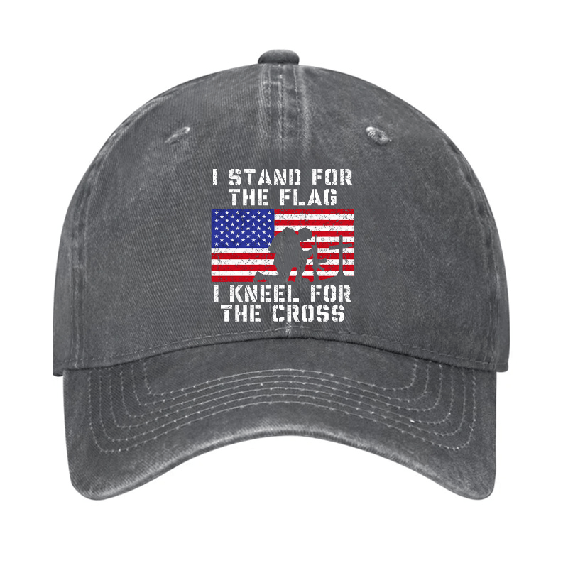 I Stand For The Flag I Kneel For The Cross Cap (Free Customization)-Maturelion