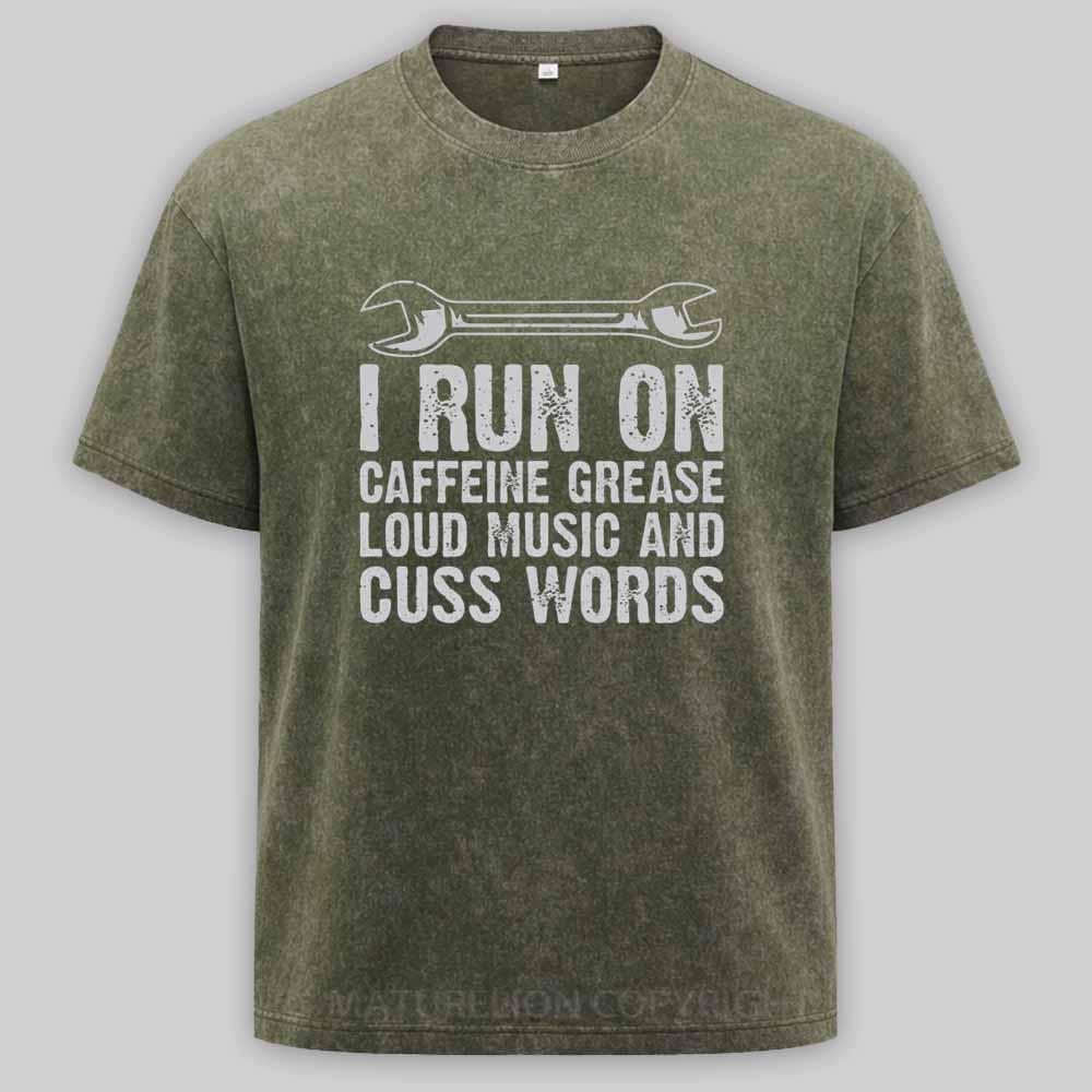 Maturelion Car Auto Motorcycle Mechanic Funny Sayings And Diesel Gifts Washed T-shirt