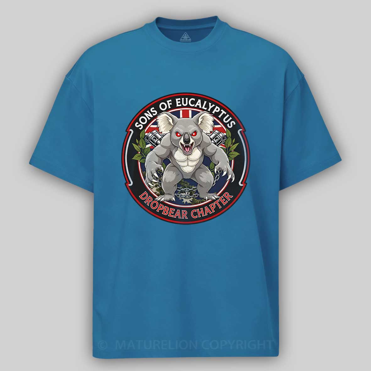 Maturelion Australia T-Shirt Dropbear Funny Graphic  Motorcycle Cotton T-Shirt